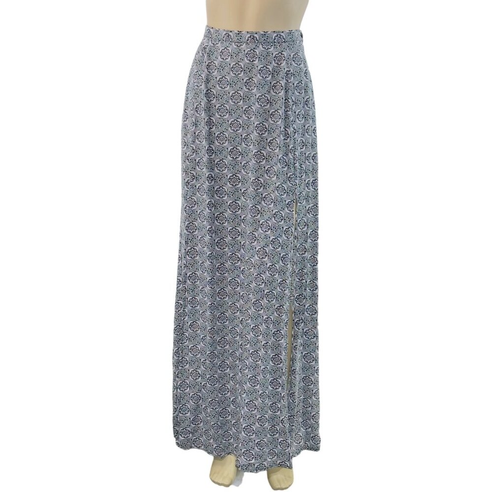 MINKPINK Women's Boho Maxi Skirt Geometric Floral Print Black & White Size M - Picture 2 of 13